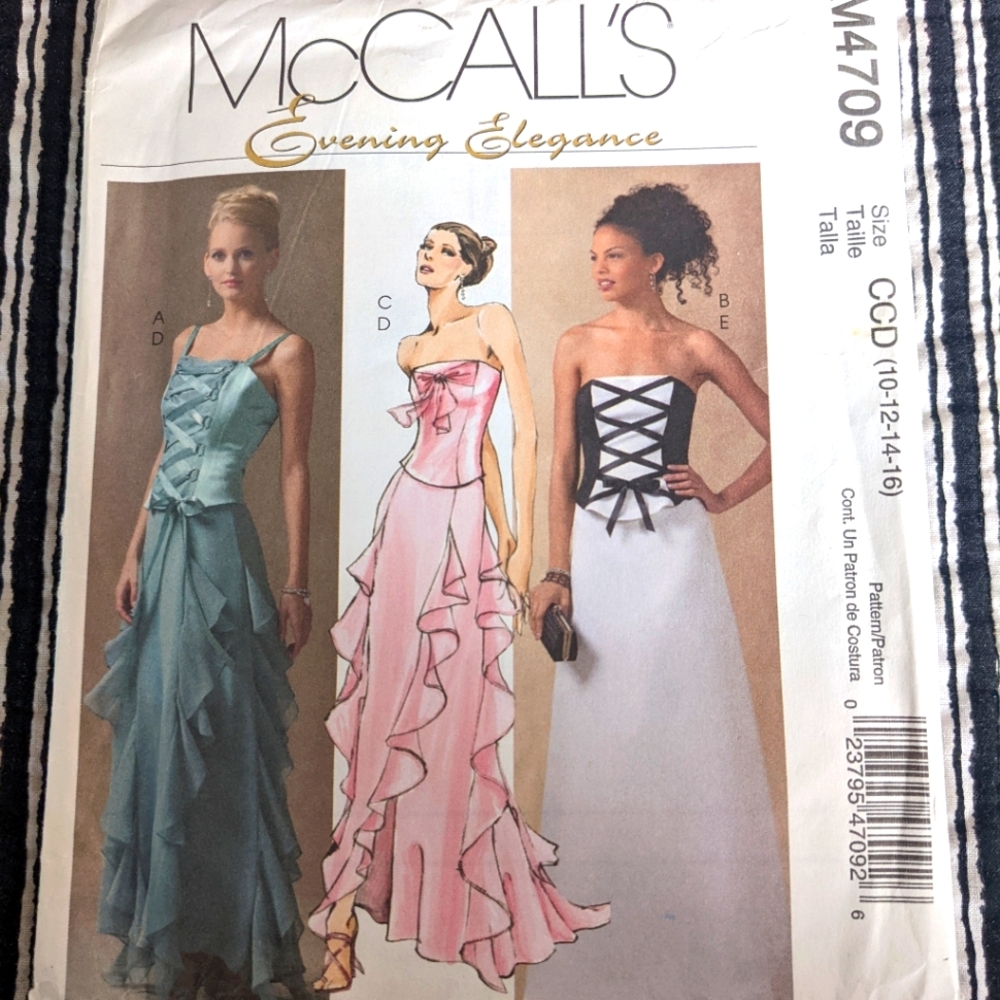 McCall's M4709 Evening Elegance size CCD (10-12-14-16) pattern ONLY